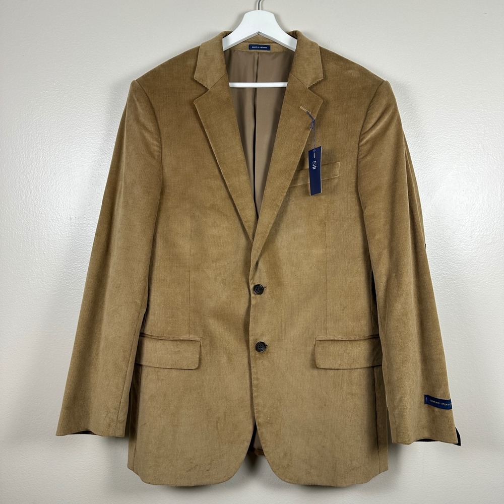 Stafford Men's 44R‎ Sport Coat Wheat Corduroy Classic Fit Stretch Blazer NEW
